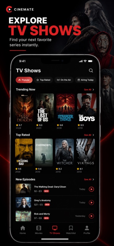 Cinemate — explore TV shows