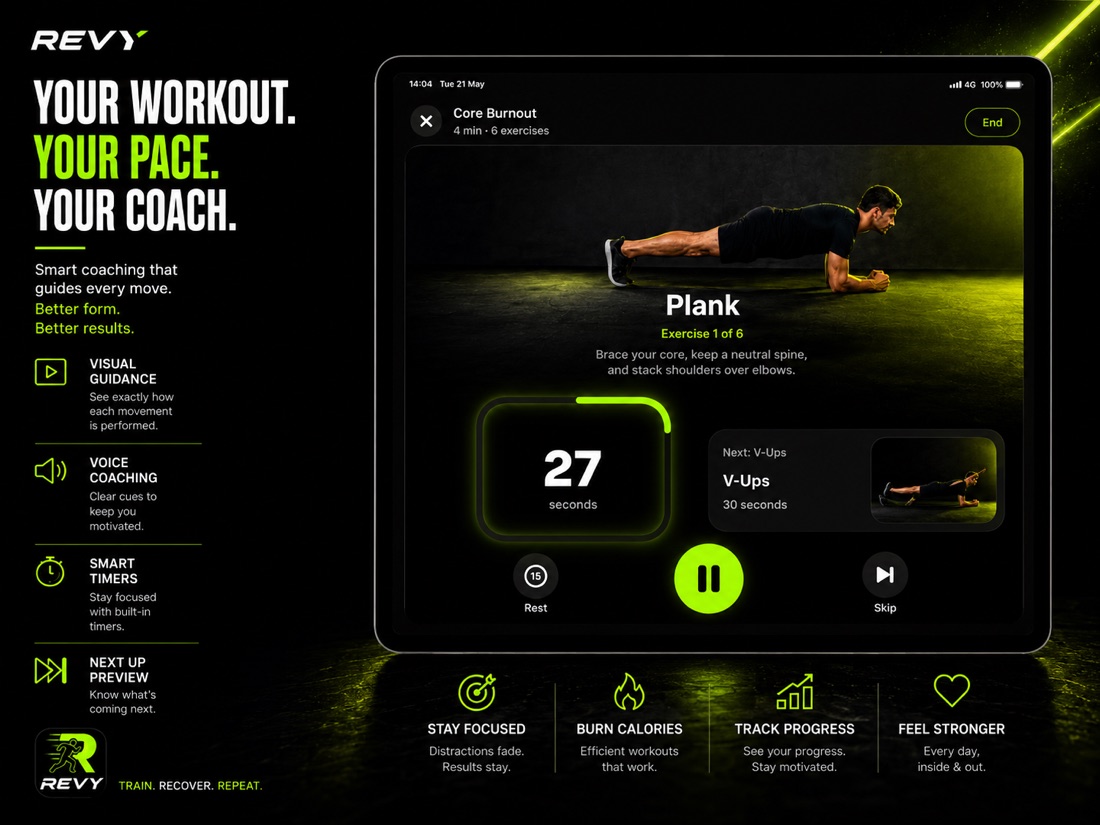Revy on iPad — guided exercise session