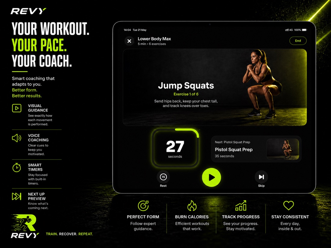 Revy on iPad — guided exercise session