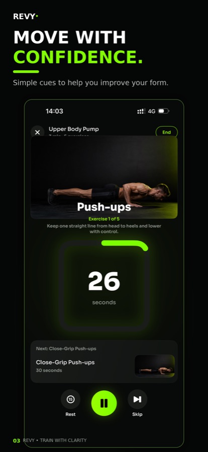 Revy — move with confidence, simple cues to improve your form