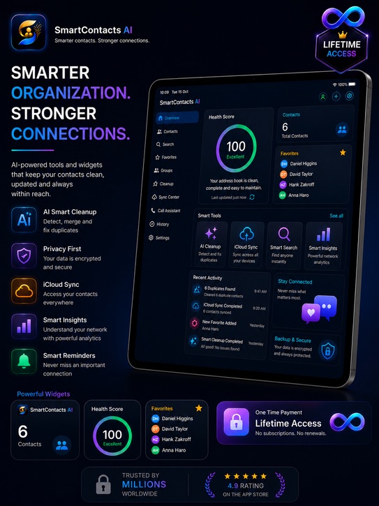 SmartContacts AI — smarter organization and widgets on iPad