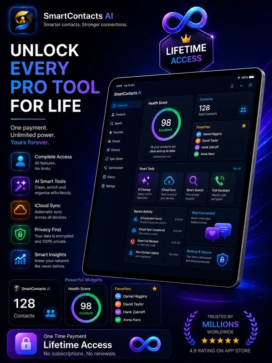 SmartContacts AI — unlock every pro tool for life