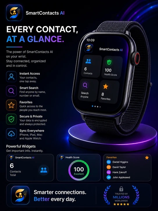 SmartContacts AI — every contact at a glance on Apple Watch