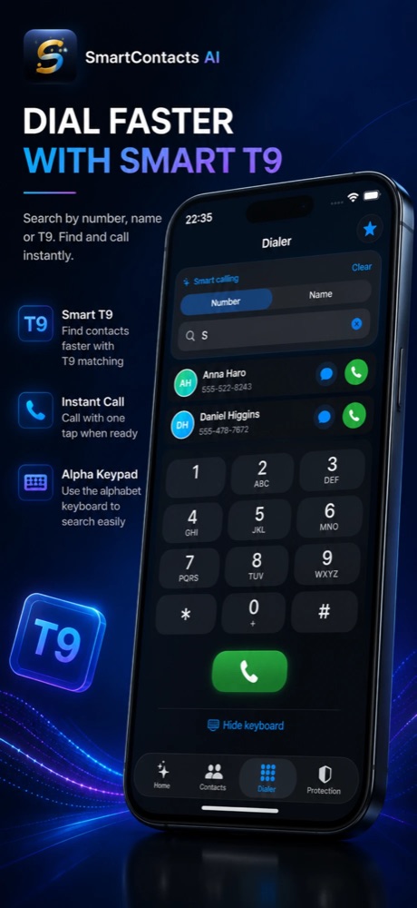 SmartContacts AI — dial faster with smart T9