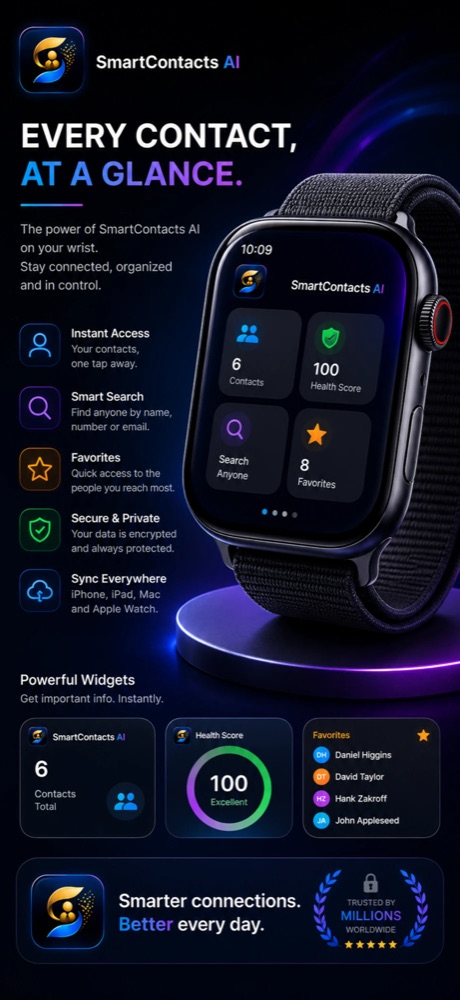 SmartContacts AI — every contact at a glance on Apple Watch