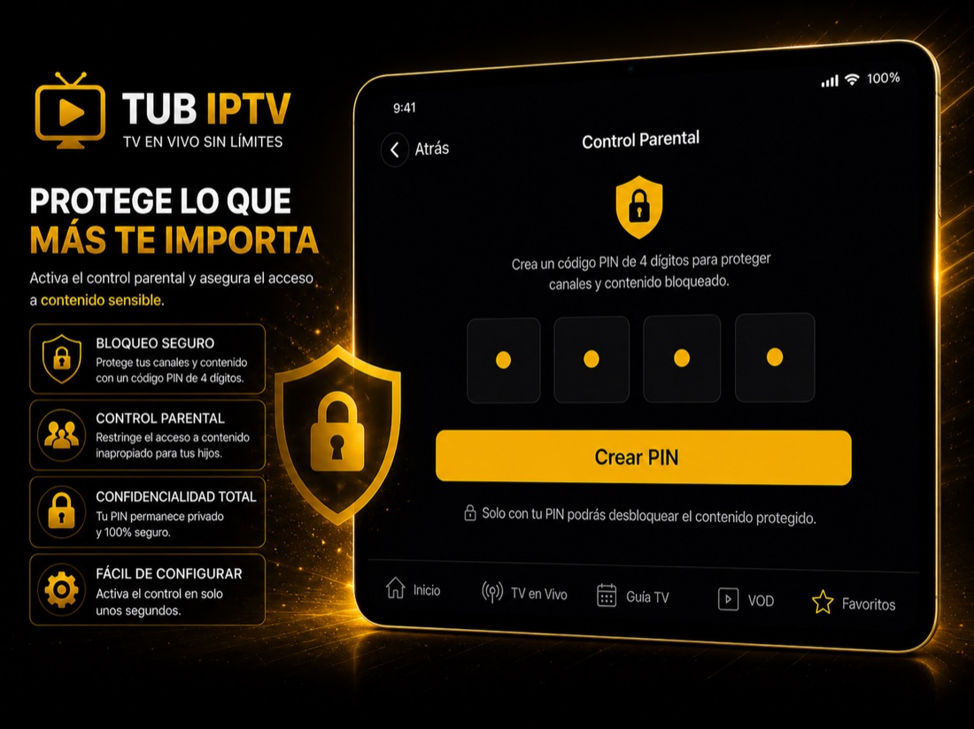 TUB IPTV on iPad — parental control