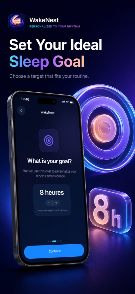 WakeNest — set your ideal sleep goal